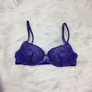 Victoria’s Secret padded purple demi lace bra 34B